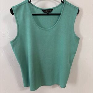 NWOT Ming Wang Women's Sea Green Sleeveless Scoop Neck Sleeveless Top Sz PL